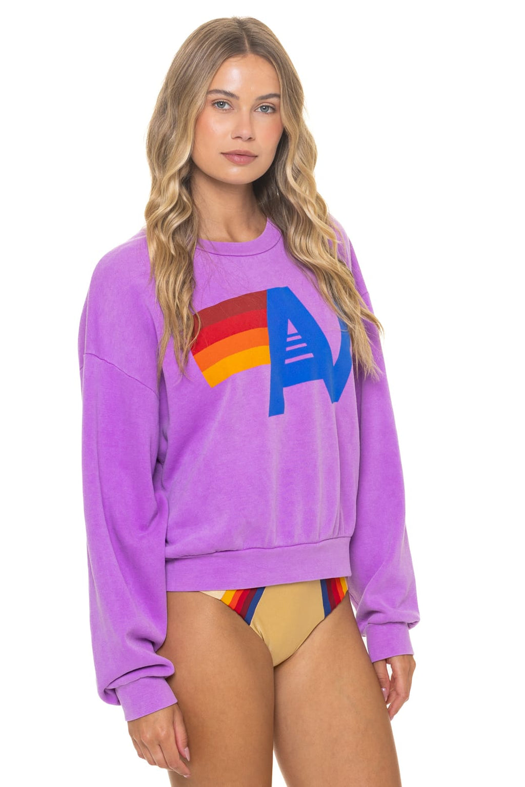 Classic LOGO RELAXED CREW SWEATSHIRT - NEON PURPLE