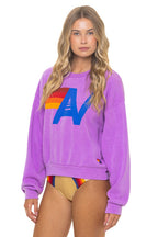 Classic LOGO RELAXED CREW SWEATSHIRT - NEON PURPLE