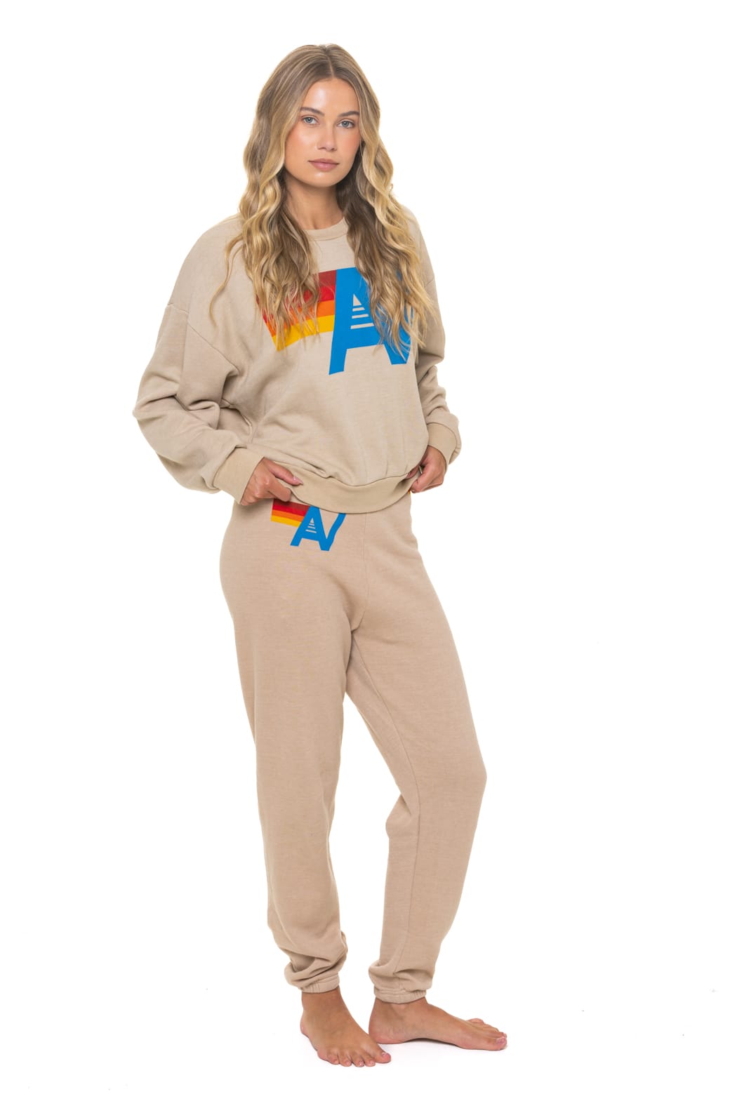 Classic LOGO RELAXED CREW SWEATSHIRT - SAND