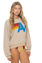 Classic LOGO RELAXED CREW SWEATSHIRT - SAND