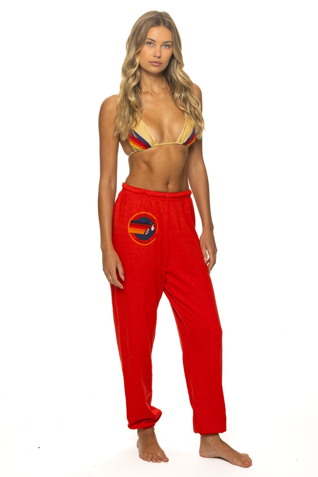 Classic AVIATOR NATION SWEATPANTS - NEON RED