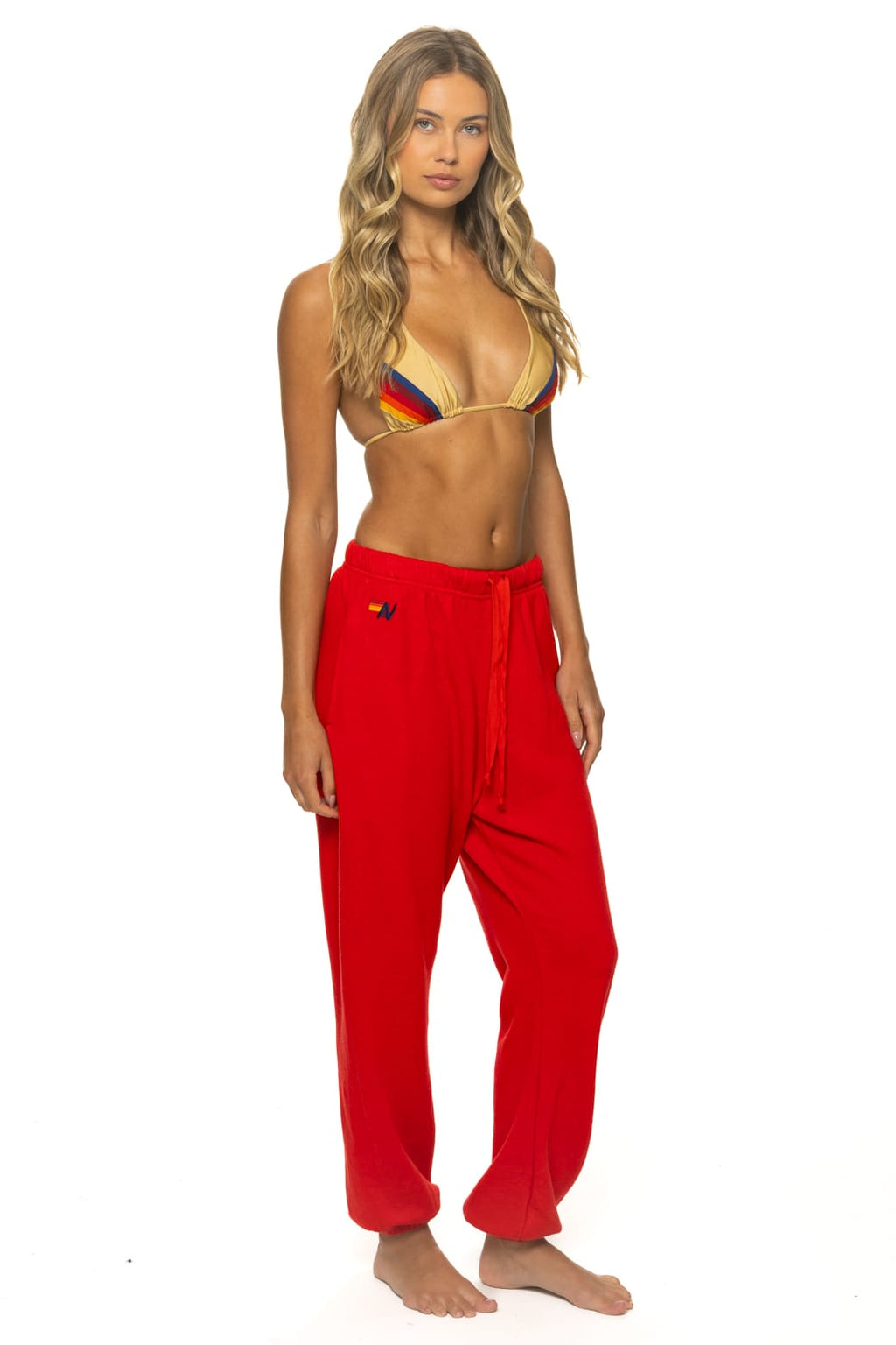 Classic BOLT PRINT UNISEX SWEATPANTS - RED WHITE