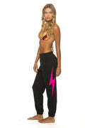 Classic BOLT SWEATPANTS - BLACK NEON PINK