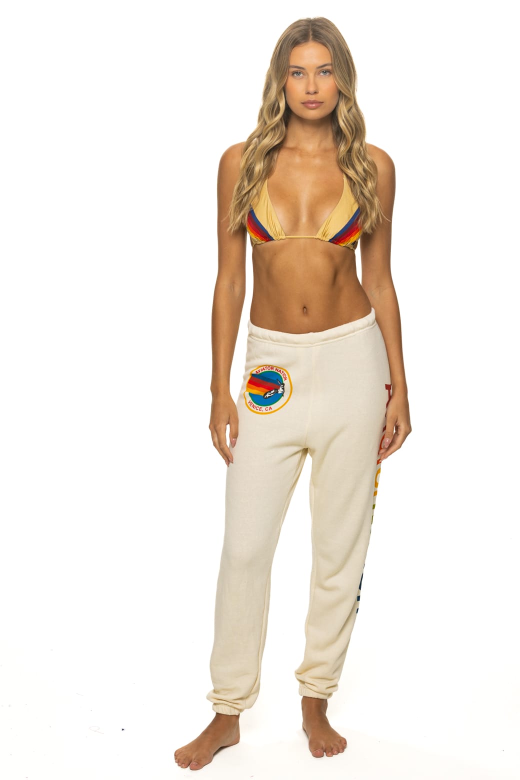 Classic AVIATOR NATION VENICE SWEATPANTS - VINTAGE WHITE