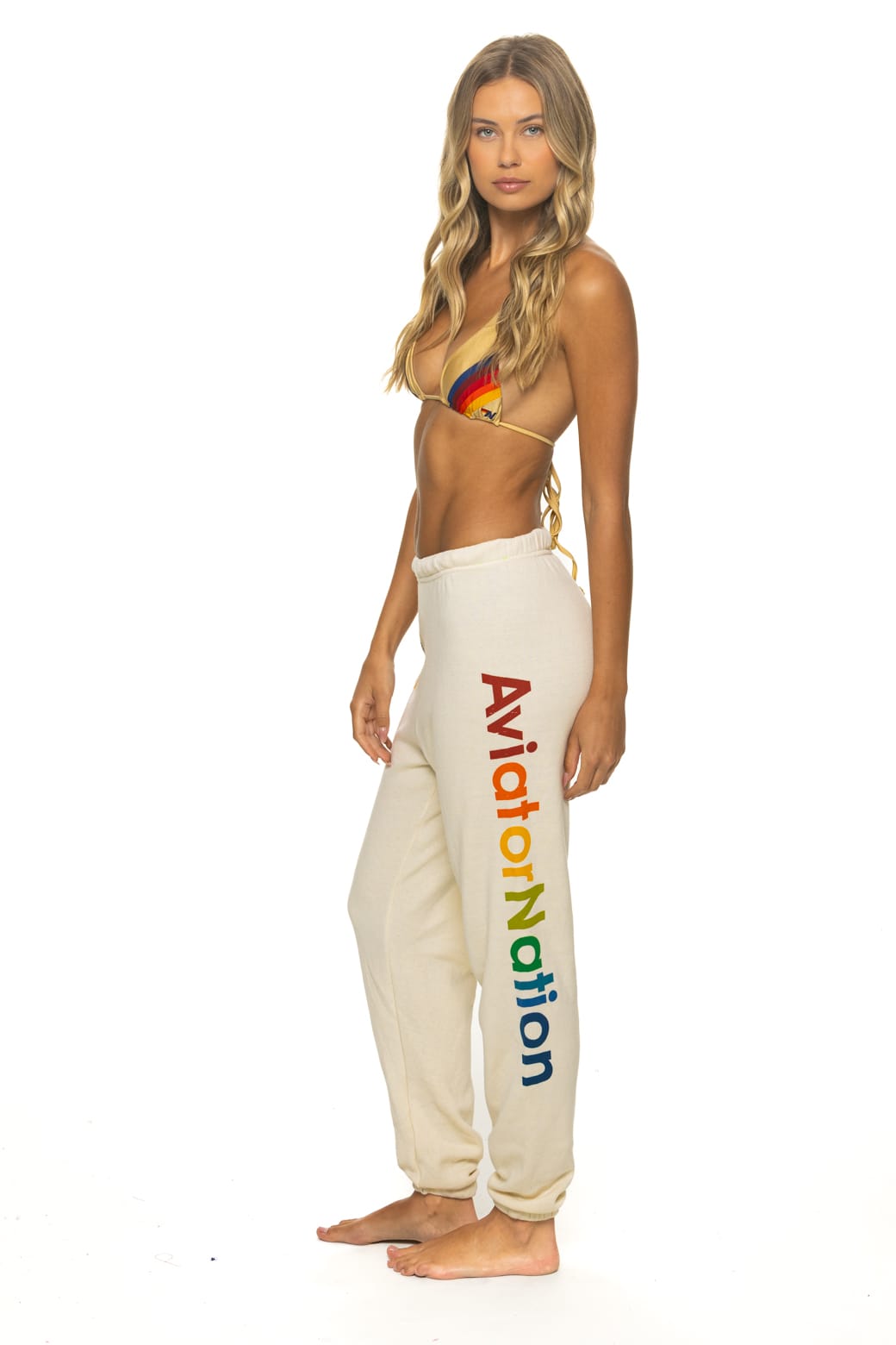 Classic AVIATOR NATION VENICE SWEATPANTS - VINTAGE WHITE