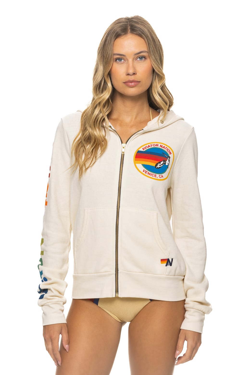 Classic AVIATOR NATION VENICE HOODIE - VINTAGE WHITE