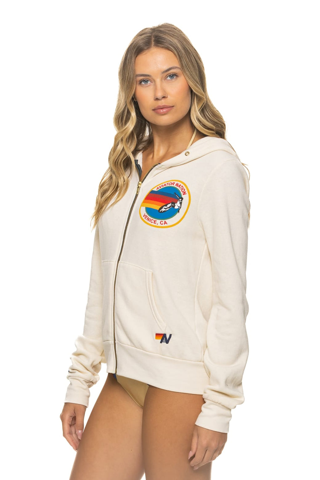 Classic AVIATOR NATION VENICE HOODIE - VINTAGE WHITE