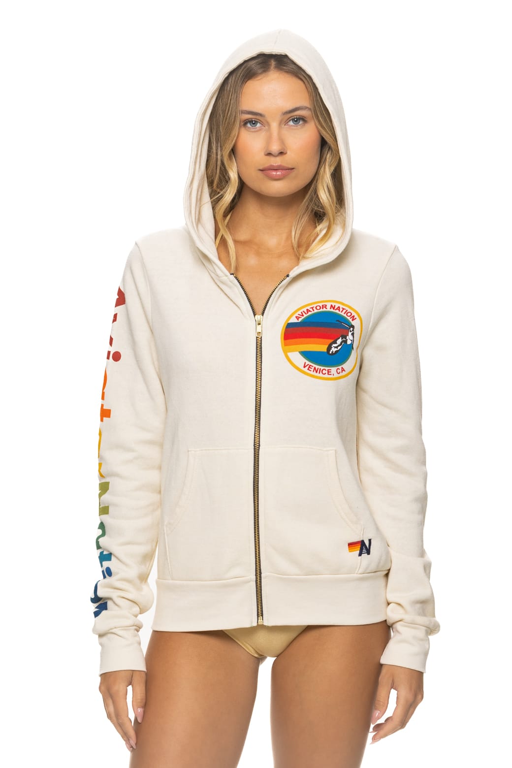 Classic AVIATOR NATION VENICE HOODIE - VINTAGE WHITE