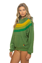 Classic WAVE STRIPE 4 PULLOVER HOODIE RELAXED - PALM GREEN