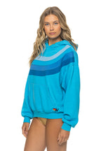 Classic WAVE STRIPE 4 PULLOVER HOODIE RELAXED - NEON BLUE NEON BLUE