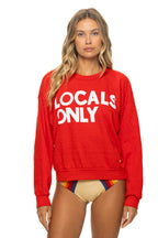 Classic LOCALS ONLY RELAXED CREW SWEATSHIRT - RED