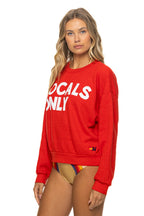 Classic LOCALS ONLY RELAXED CREW SWEATSHIRT - RED