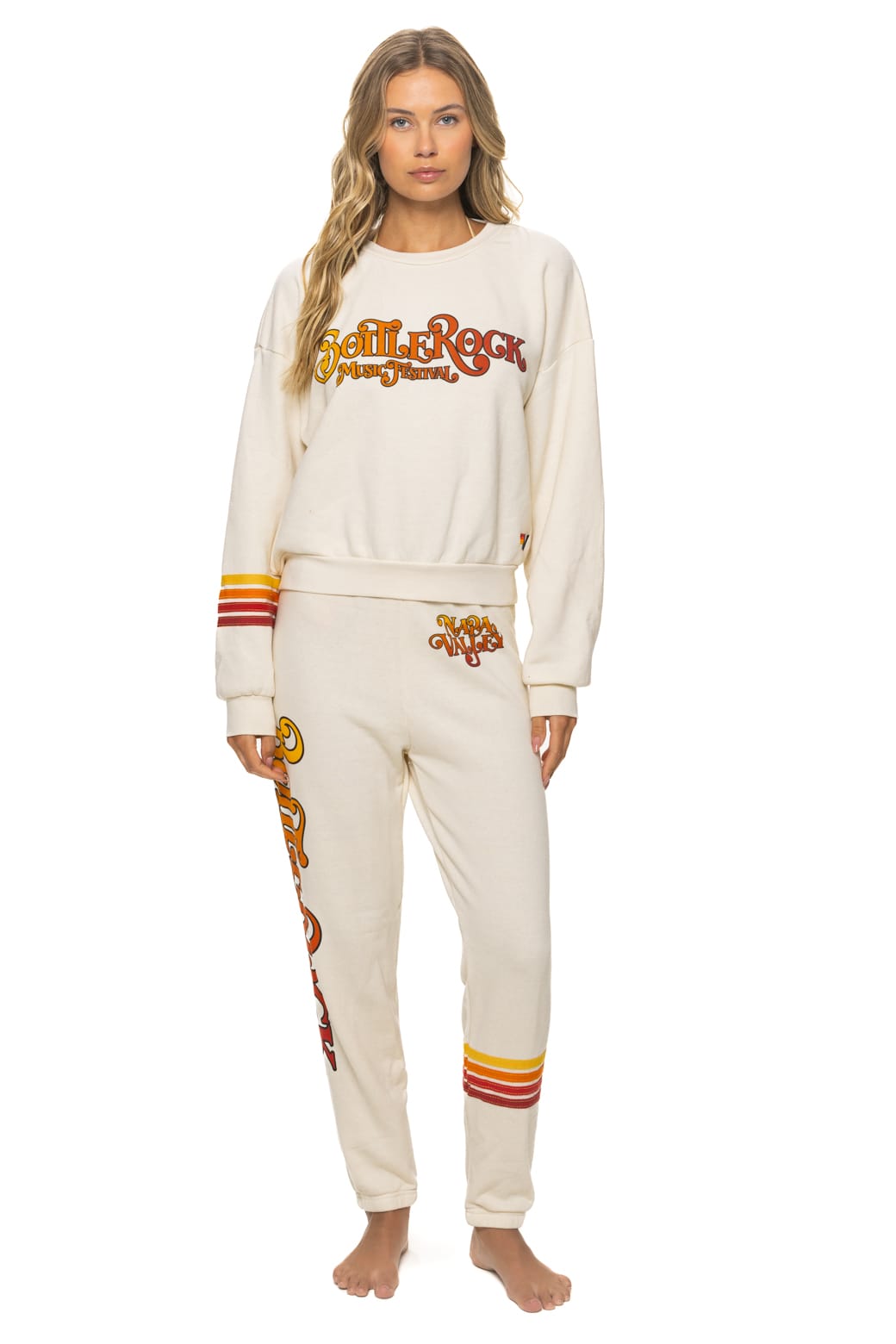 Classic BOTTLEROCK 2026 RUGBY STITCH SWEATPANTS - VINTAGE WHITE