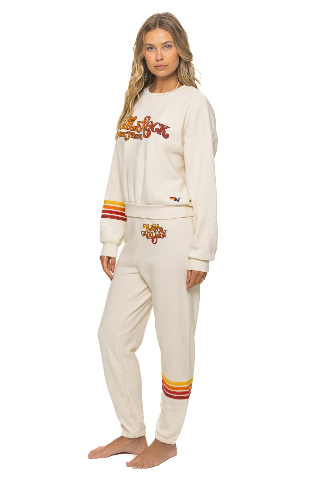 Classic BOTTLEROCK 2026 RUGBY STITCH SWEATPANTS - VINTAGE WHITE