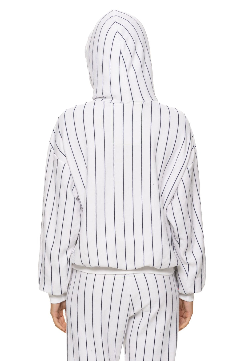 Classic NEW YORK YANKEES PINSTRIPE 2026 RELAXED PULLOVER HOODIE - WHITE NAVY