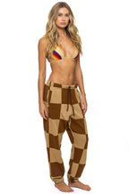 Classic CHECK QUILTED SWEATPANTS - TAN CINNAMON