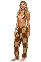 Classic CHECK QUILTED SWEATPANTS - TAN CINNAMON