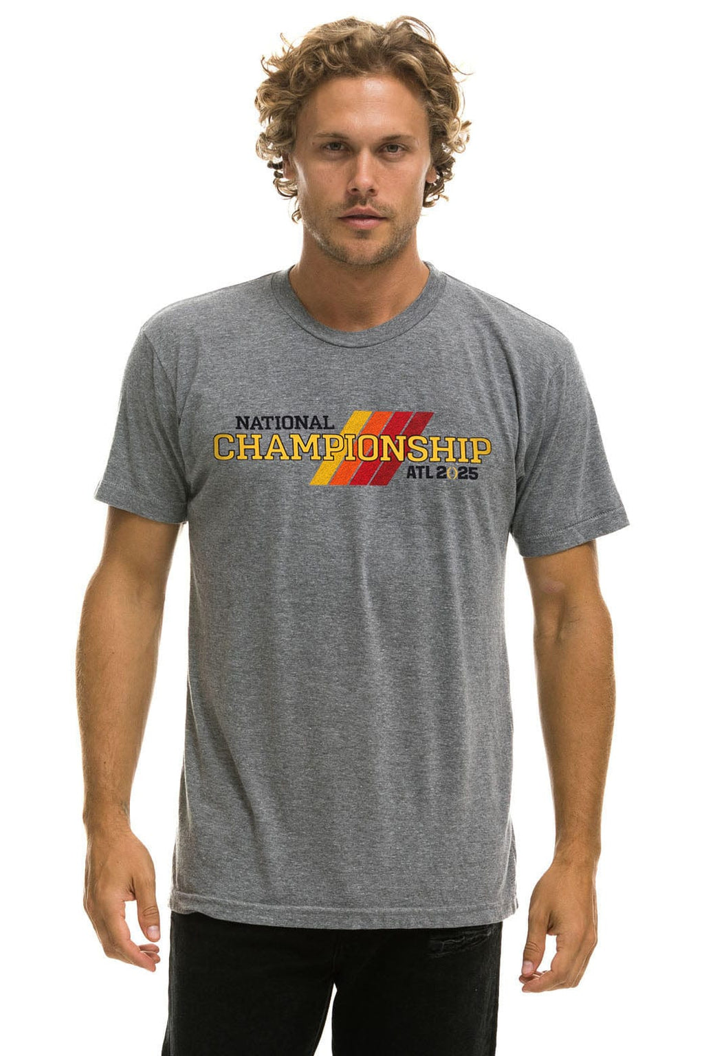 Classic CFP NATIONAL CHAMPIONSHIP 2025 CREW TEE SHIRT - HEATHER GREY