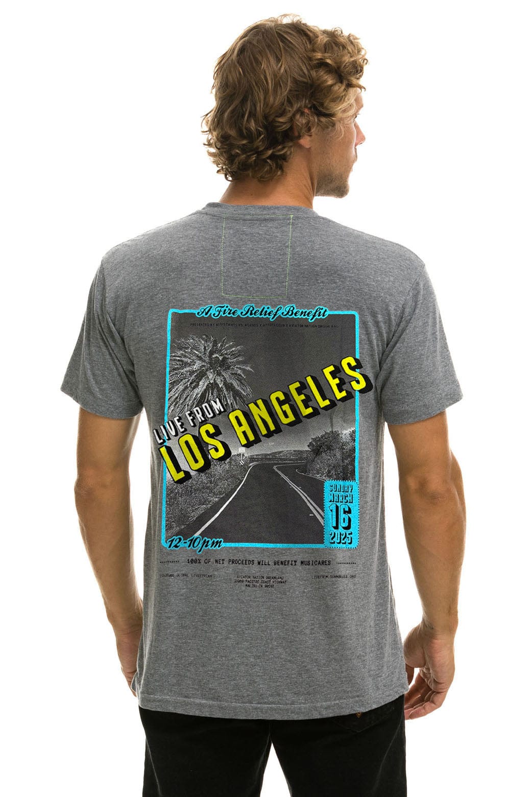 Classic DREAMLAND LA FIRES BENEFIT CREW TEE - HEATHER GREY