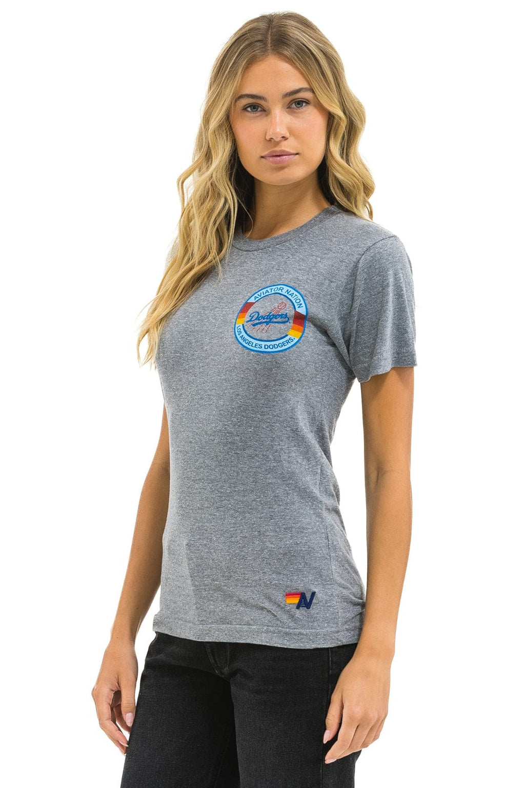 Classic LOS ANGELES DODGERS BOLT CREW TEE - HEATHER GREY