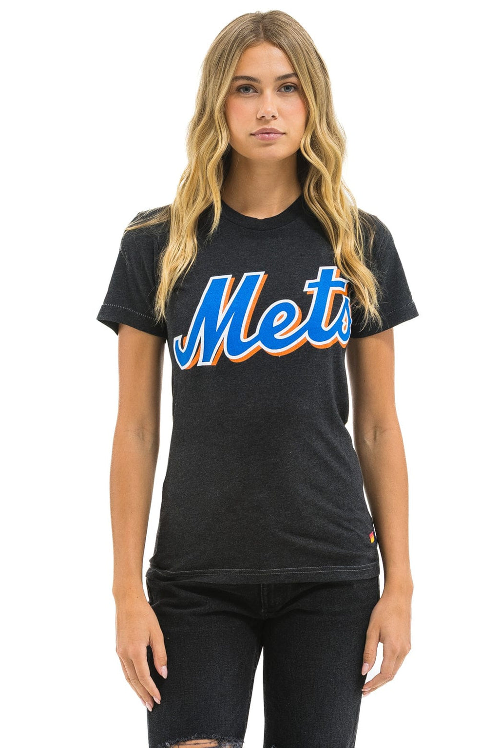 Classic NY METS BOLT CREW TEE - BLACK