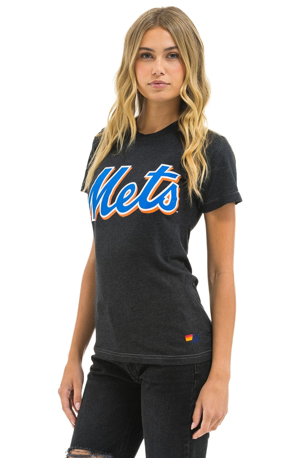 Classic NY METS BOLT CREW TEE - BLACK