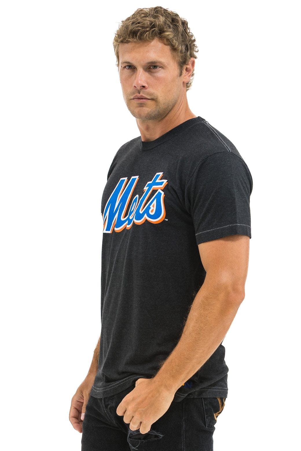 Classic NY METS BOLT CREW TEE - BLACK