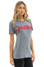 Classic PHILLIES BOLT CREW TEE - HEATHER GREY