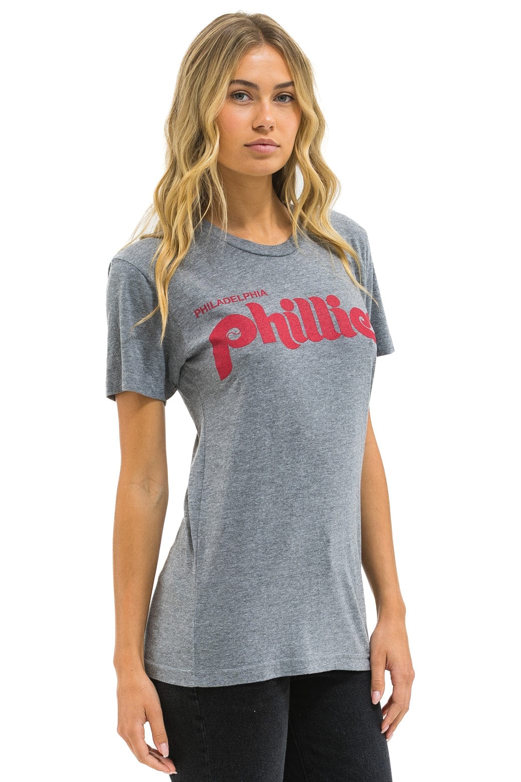 Classic PHILLIES BOLT CREW TEE - HEATHER GREY