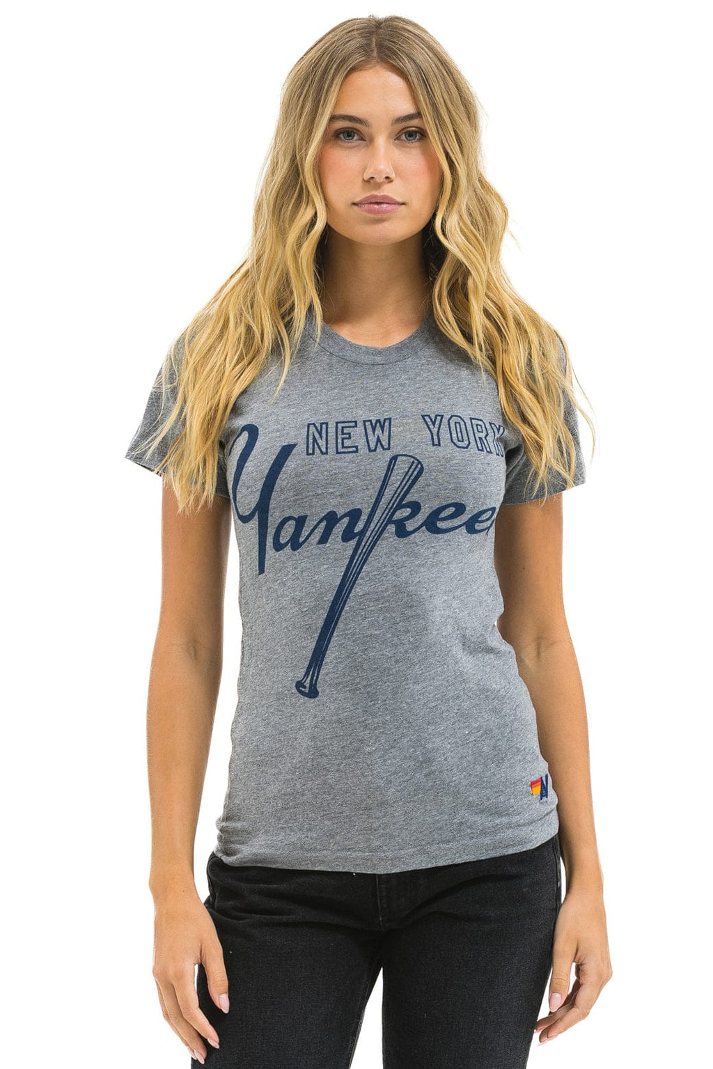 Classic NY YANKEES BOLT CREW TEE - HEATHER