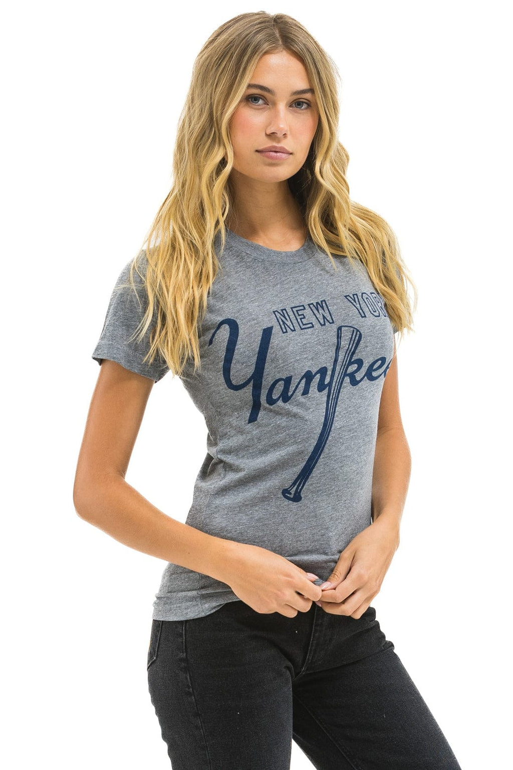 Classic NY YANKEES BOLT CREW TEE - HEATHER