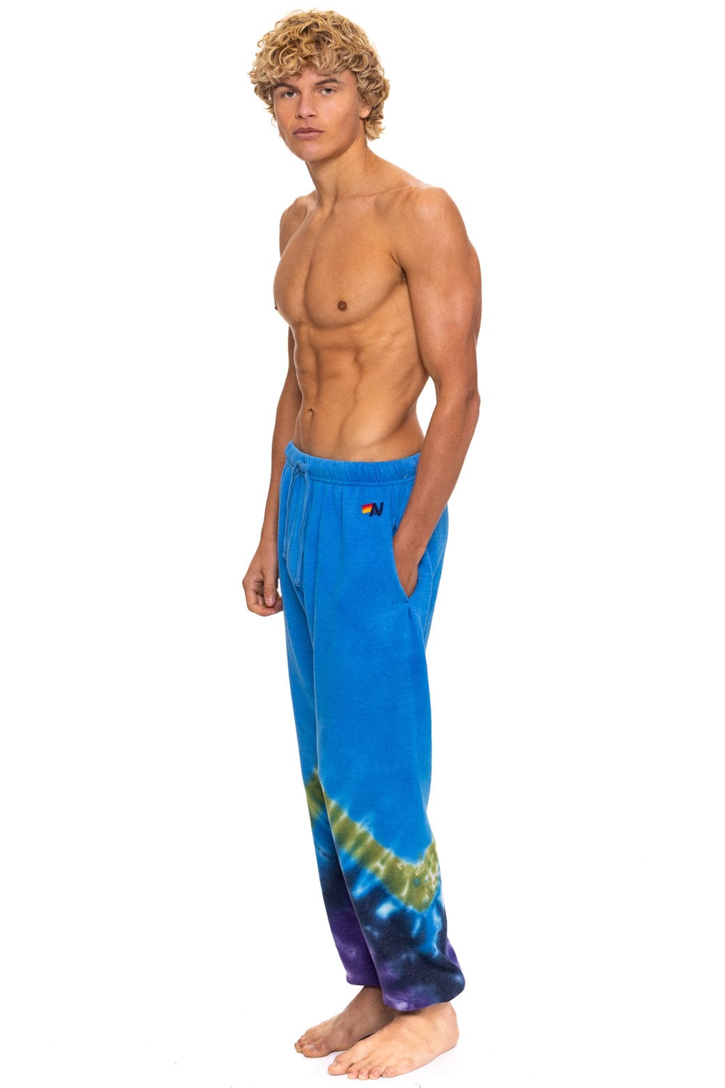 Classic HAND DYED V SWEATPANTS - TIE DYE OCEAN PURPLE