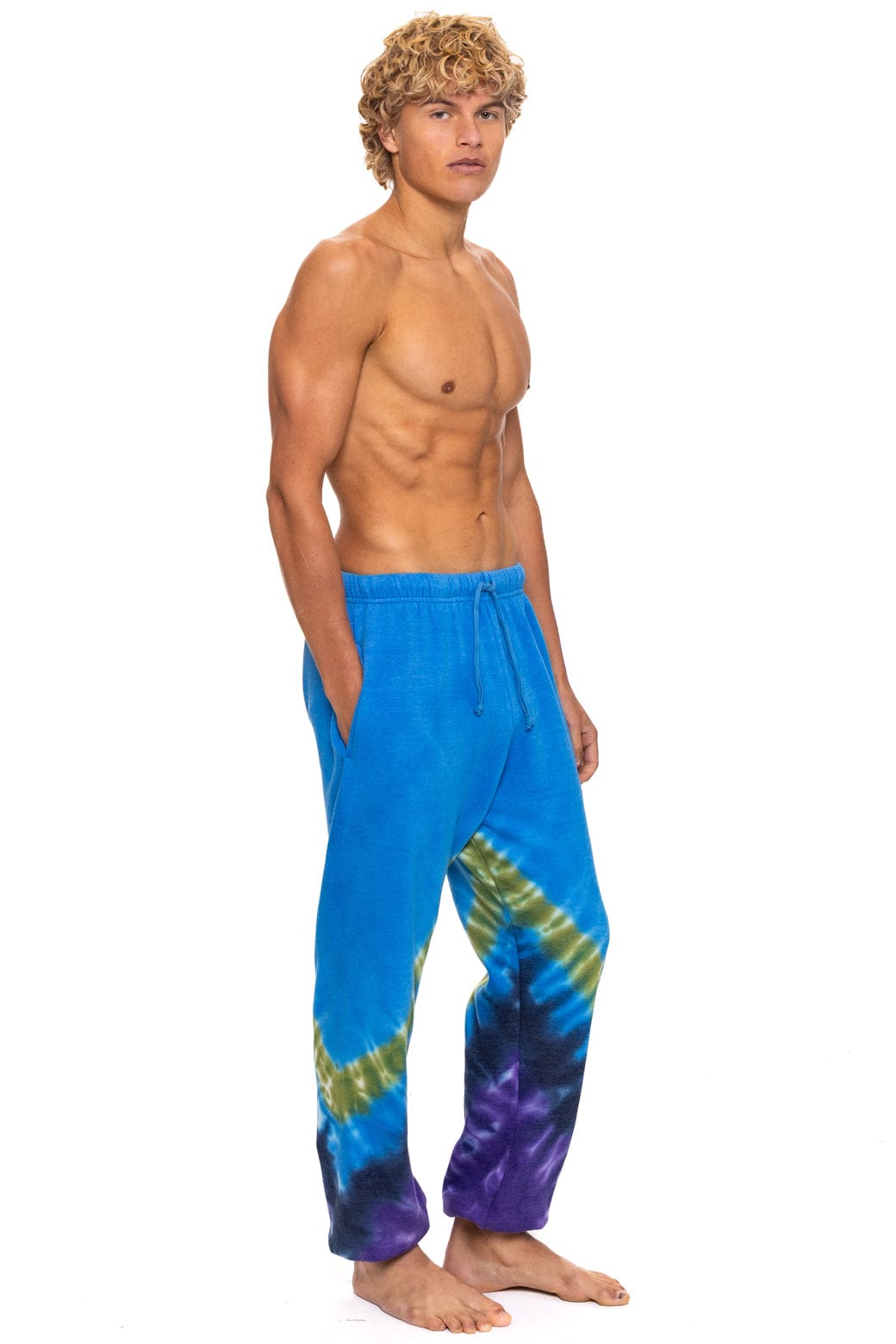 Classic HAND DYED V SWEATPANTS - TIE DYE OCEAN PURPLE