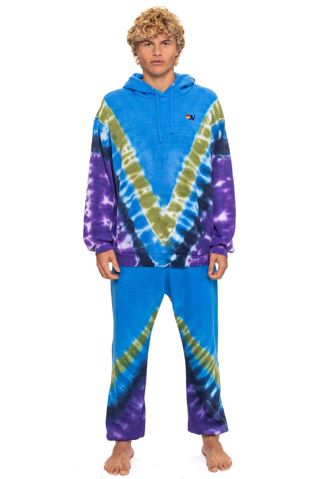 Classic HAND DYED V SWEATPANTS - TIE DYE OCEAN PURPLE