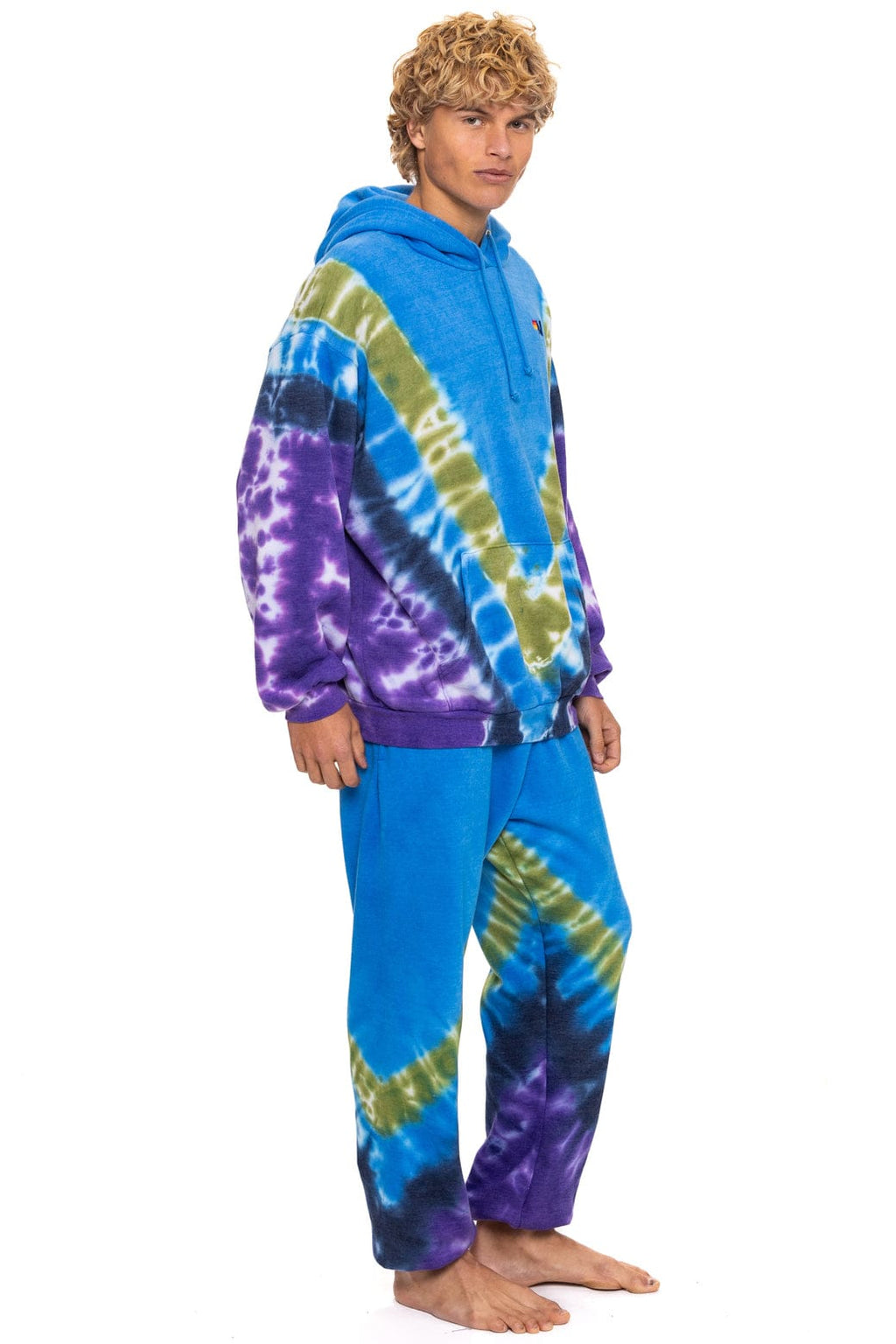 Classic HAND DYED V SWEATPANTS - TIE DYE OCEAN PURPLE