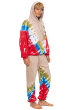 Classic HAND DYED V SWEATPANTS - TIE DYE SAND BLUE RED