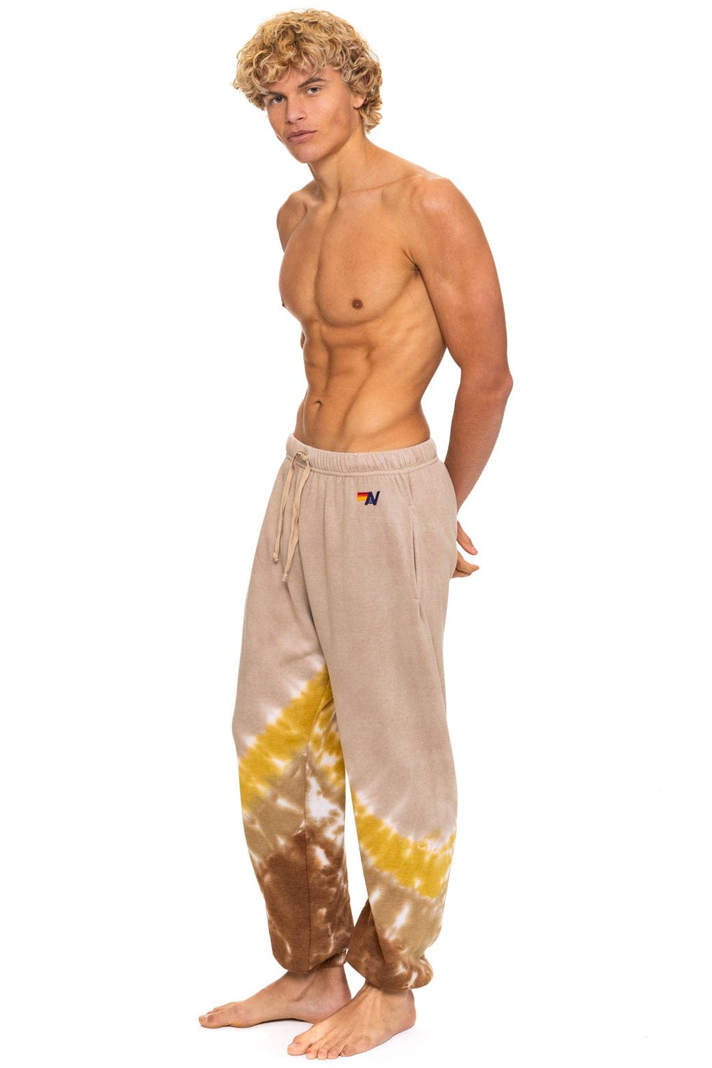Classic HAND DYED V SWEATPANTS - TIE DYE SAND CINNAMON