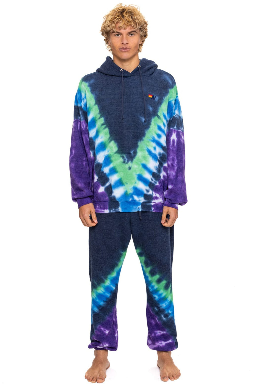 Classic HAND DYED V SWEATPANTS - TIE DYE MIDNIGHT PURPLE
