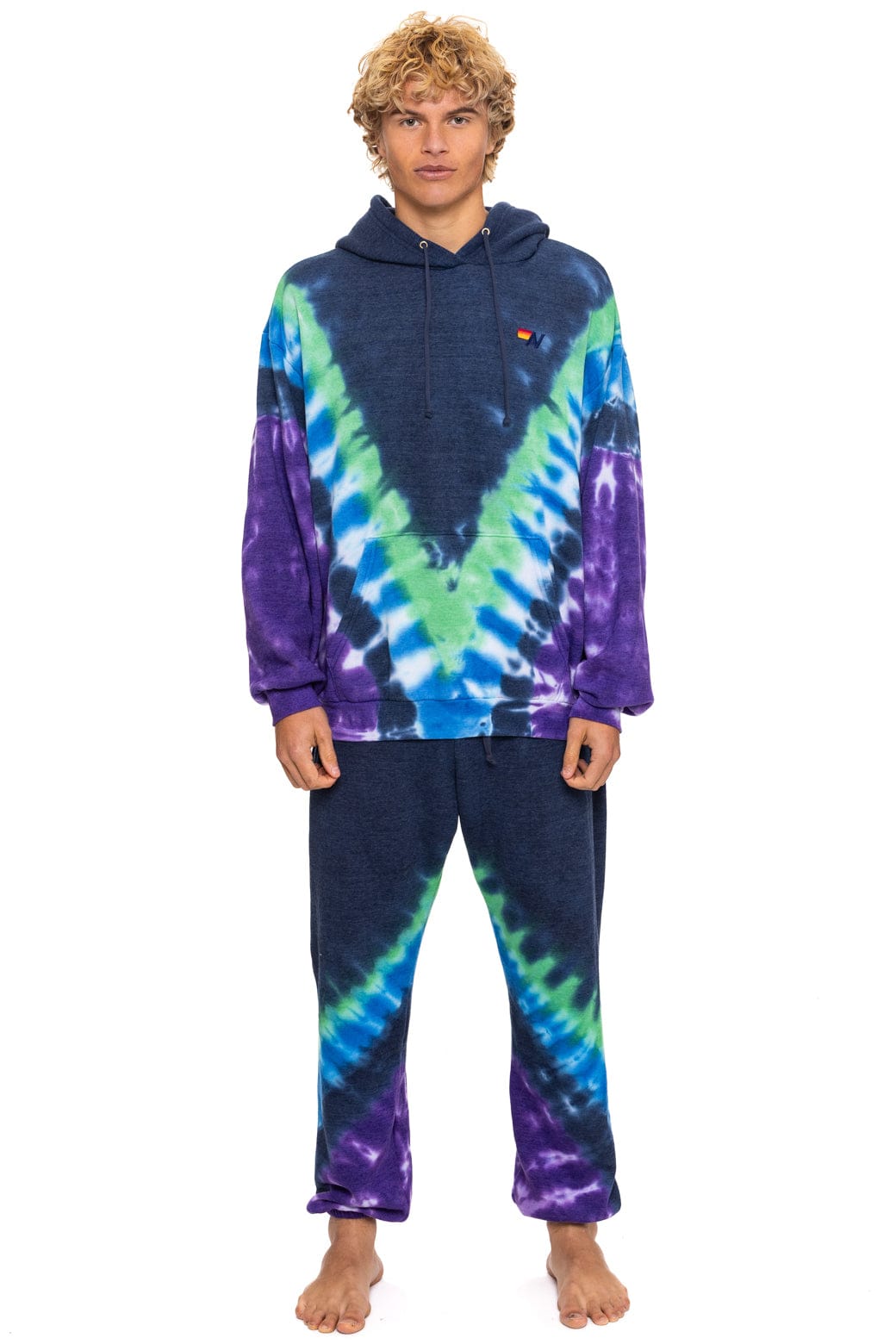 Classic HAND DYED V SWEATPANTS - TIE DYE MIDNIGHT PURPLE