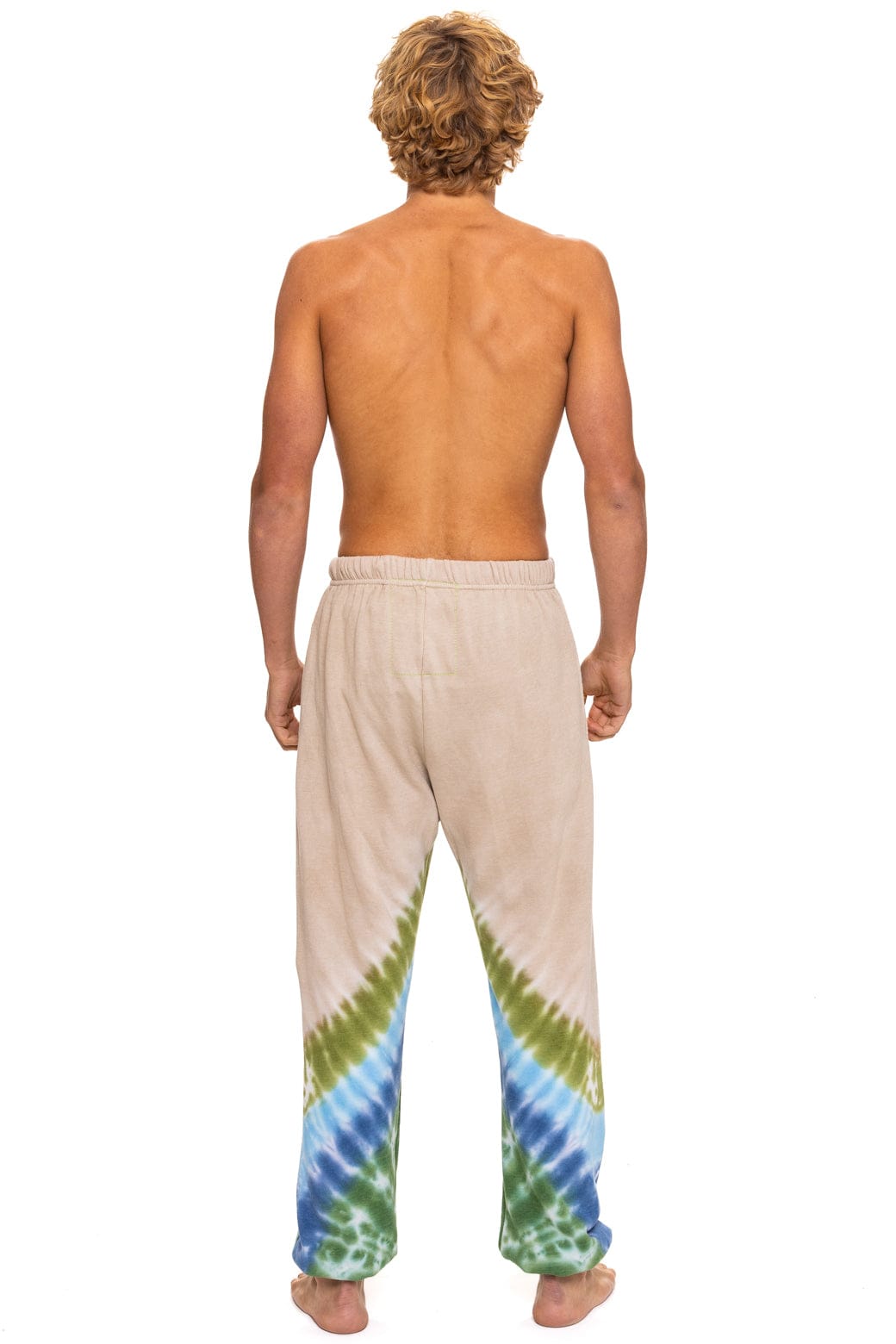 Classic HAND DYED V SWEATPANTS - TIE DYE SAND BLUE GREEN