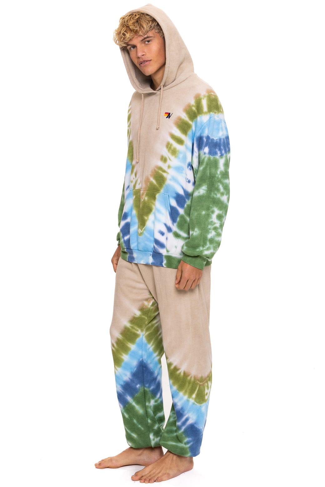 Classic HAND DYED V SWEATPANTS - TIE DYE SAND BLUE GREEN