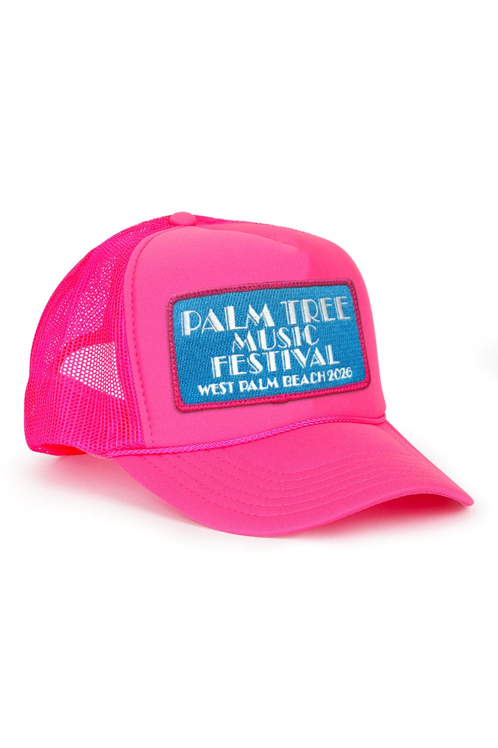Classic PALM TREE FESTIVAL WEST PALM 2026 VINTAGE LOW RISE TRUCKER - NEON PINK