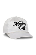 Classic MEMBERS EXCLUSIVE VINTAGE SATIN SCRIPT TRUCKER HAT - WHITE BLACK