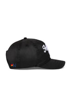 Classic MEMBERS EXCLUSIVE VINTAGE SATIN SCRIPT TRUCKER HAT - BLACK WHITE