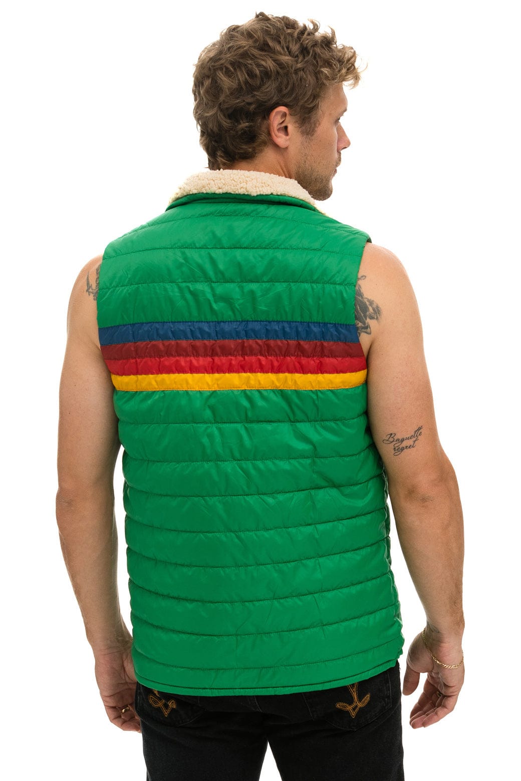 Classic MENS 4 STRIPE VEST SHERPA- AMAZON