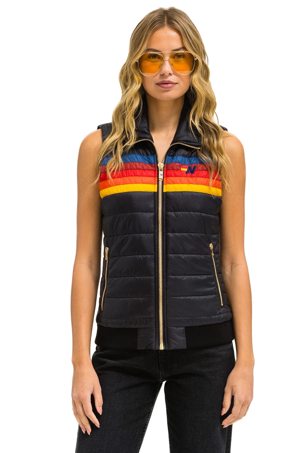 Classic WOMENS 5 STRIPE VEST - BLACK