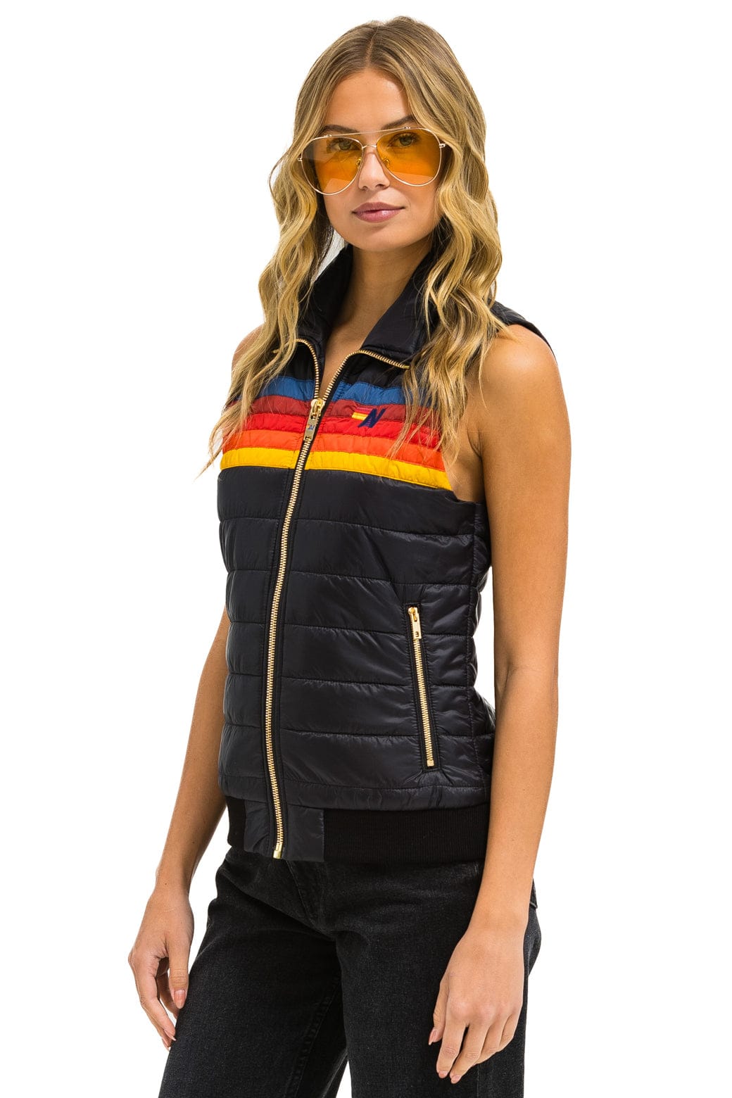 Classic WOMENS 5 STRIPE VEST - BLACK