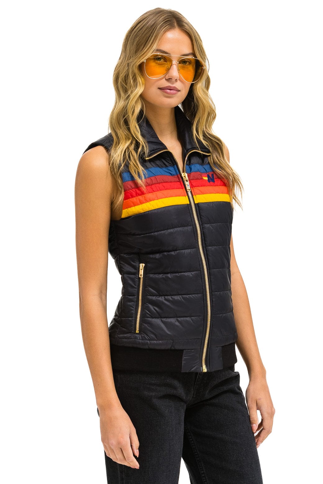 Classic WOMENS 5 STRIPE VEST - BLACK