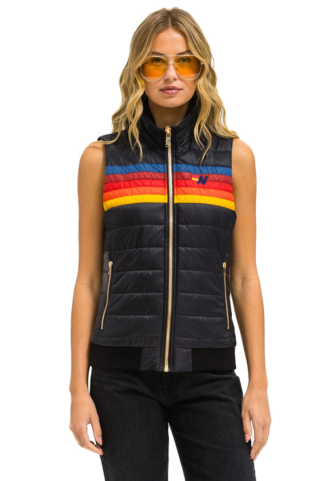 Classic WOMENS 5 STRIPE VEST - BLACK