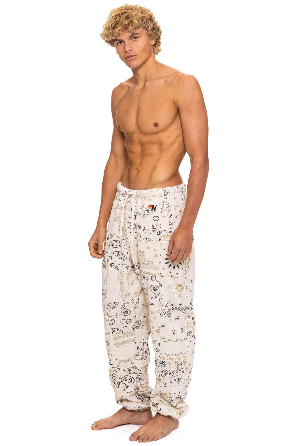 Classic BANDANA QUILTED SWEATPANTS - VINTAGE WHITE